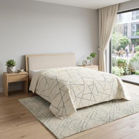 Gray And Ivory Abstract King Quilt