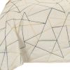 86" X 70" Gray And Ivory Geometric Cotton Quilt
