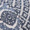 Blue And Ivory Damask Queen Quilt
