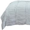 92" X 90" White Striped Cotton Quilt