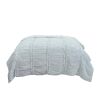 86" X 70" White Striped Cotton Quilt