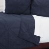Set of Three Indigo Geometric King Quilt