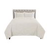 Set of Three Ivory Geometric King Quilt