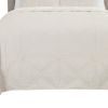 Set of Three Ivory Geometric Queen Quilt