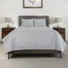 Set of Three Gray Geometric King Quilt