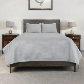 Set of Three Gray Geometric King Quilt