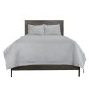 Set of Three Gray Geometric King Quilt