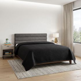 Black Geometric Queen Quilt
