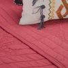 92" X 90" Coral Floral Cotton Quilt