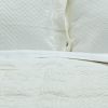 92" X 90" Ivory Striped Cotton Quilt