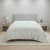 92" X 90" Ivory Striped Cotton Quilt