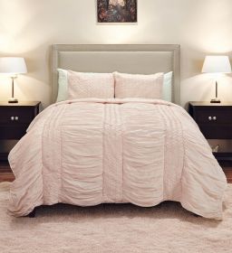 Pink Geometric Queen Quilt