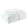Set of Four White And Aqua Full Ring Stitch Sham And Comforter