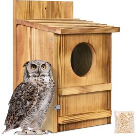 Outdoor Wooden Screech Owl BirdHouse for Mounting - Easy to Assemble