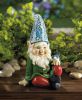 Solar-Powered Cheery Gnome Garden Statue For Outdoor Decor