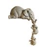 Charming Desktop Resin Elephant Mama and Babies Sculpture