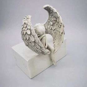 Pure White Sorrow Angel Statue for Home or Garden
