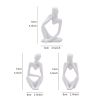 3 Piece Handmade Resin Abstract “Thinker” Decorative Sculptures