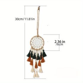 1pc Mini Bohemian Style Tricolor Dream Catcher - for Car Interior, Wall, and Window Decor
