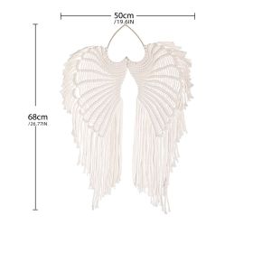 1pc Hand Woven Bohemian Angel Wings Tapestry Pendant with Long Tassels