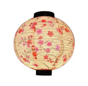Japanese-style Handmade Floral Hanging Paper Lantern White Florals. Home or Restaurant.