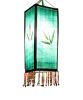 Green Themed Decorative Hand made and Painted Cloth Lantern With Tassel