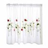59” x 30” Semi-Sheer Lace Embroidery Short Kitchen Window Curtain. Ladybug Motif