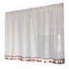 1 Piece Linen/Cotton White Semi-Sheer Short Half Window Kitchen with Tassels