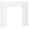 29" White Modern Fireplace Mantel. Decorative Geometric Pattern.
