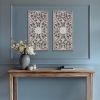 2 Pcs. Botanical Panel Distressed Carved Wood Wall Decor Set