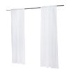 2 Panels 42" W x 84" L Set Sheer White Curtains. Dual Rod Pocket Installation