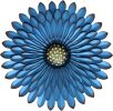 Indoor/Outdoor Blue Metal Flowers Wall Art