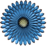 Indoor/Outdoor Blue Metal Flowers Wall Art