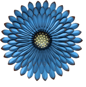 Indoor/Outdoor Blue Metal Flowers Wall Art