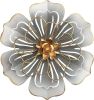 8.3" Grey and Gold Metal Floral Sculpture Wall Art