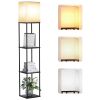 63" Floor Lamp with Display Bookshelf: 3 Adjustable Color Temperatures,