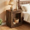 Square Wooden Side Table with Storage Shelf