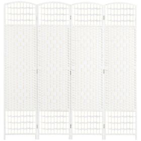 5.6', 4-Panel Freestandin Folding Partition Wall Divider/Privacy Screen. Wave Fiber