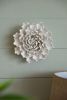 7.3" Diameter Handmade Cream Ceramic Flower Wall Decor Accent