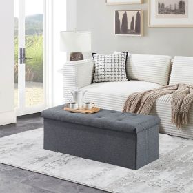 Gray End of Bed Storage Ottoman Bench Foot Rest.  Bench, Storage Chest.  43"D x 14.9"W x 15”H.