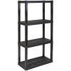 Black 4-Tier 57"H x 14"D x 30"W Plastic Garage Storage Heavy Duty Shelving Unit. 400 lbs Total Capacity