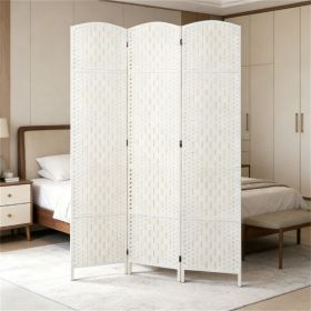 3-Panel White Folding Privacy Screen Room Divider