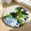 3D Colorful Flower Floor Rug. Super Soft Bedroom Rug