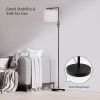 Iron Modern Standing Floor Lamp with Rotary Switch, Hanging Shade and 3 Color Temperature 9W Bulb.