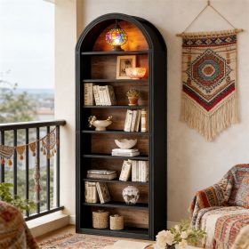 Large Independent Wooden Arched Bookshelf