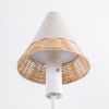 Rechargeable Linen and Rattan Floor Lamp. Suitable for Indoor or Outdoor.