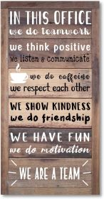 Rustic Farmhouse Wood and Print Office Wall Hanging