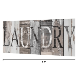 Laundry Room Canvas Wall Art Print With Solid Wood Inner Frame 6" x 17"