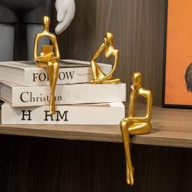 Gold Home Decor Accents Thinker Statue