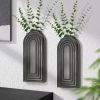Set of 2 Black Rustic and Charming Pine Wood Wall  Hanging Planters. House Plants or Artificial Plants.